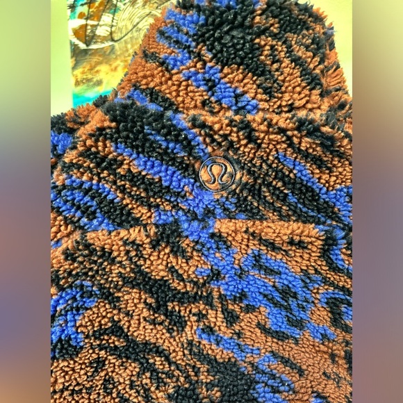 Lululemon Athletica Blue and Brown Fleece Hoodie - Picture 6 of 9